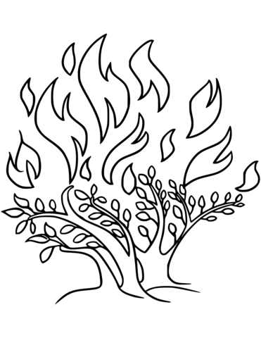 The Burning Bush Coloring Page